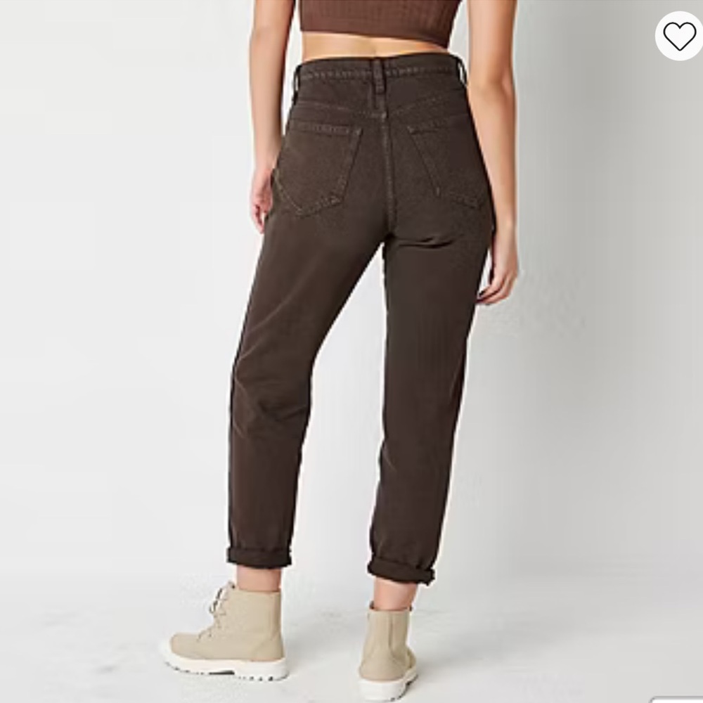 ➕ 🍂🍁 Fall Arizona Juniors Womens Highest Rise Mom Washed Brown Jeans Sz 17/18 - Picture 3 of 3